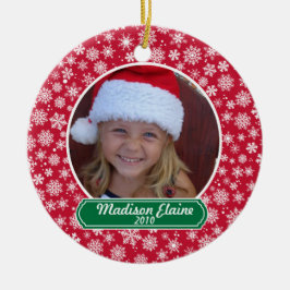 スノーフレーク赤と緑のクリスマス装飾 セラミックオーナメント