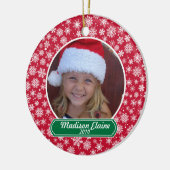 スノーフレーク赤と緑のクリスマス装飾 セラミックオーナメント (左)