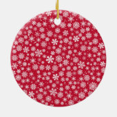 スノーフレーク赤と緑のクリスマス装飾 セラミックオーナメント (裏面)