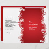 スノーフレーク赤結婚白の折り畳みプログラム (正面/裏面)