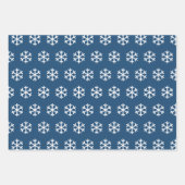 スノーフレーク赤、緑、青のクリスマス ラッピングペーパーシート (正面3)
