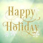 スノーフレーク金ゴールドハッピーホリデイ、カフェウィンドウのクリング ウィンドウサイン (シート3)