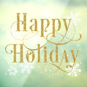 スノーフレーク金ゴールドハッピーホリデーストアウィンドウクリング ウィンドウサイン (シート3)