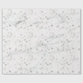 スノーフレーク銀大理石包み紙 ラッピングペーパー (フラット)