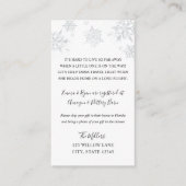 スノーフレーク長距離ベビーシャワーインサート エンクロージャーカード (正面)