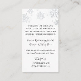 スノーフレーク長距離ベビーシャワーインサート エンクロージャーカード