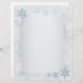 スノーフレーク雪のテンプレートクリスマスレターヘッド (正面/裏面)