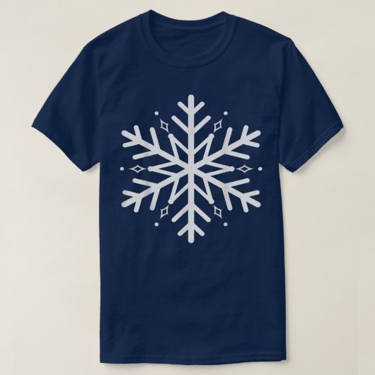 スノーフレーク雪ユニーク冬専用グラフィックティー Tシャツ (デザイン正面)