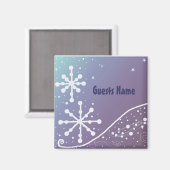 スノーフレーク霜の降りたプレイスホルダー マグネット (正面/裏面)