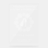 スノーフレーク霜の降りた冬の結婚式へようこそ アクリルサイン (正面)