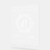 スノーフレーク霜の降りた冬の結婚式へようこそ アクリルサイン (傾斜)