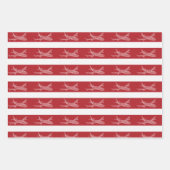 スノーフレーク飛行機の赤。折り返し紙シート ラッピングペーパーシート (正面3)