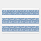 スノーフレーク飛行機の青。折り返し紙シート ラッピングペーパーシート (正面)