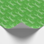スノーフレーク飛行機（緑） - ラッピングペーパー (角)