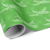 スノーフレーク飛行機（緑） - ラッピングペーパー (ロールコーナー)
