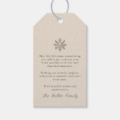 スノーフレーク魅力的ホリデーギフトラベル ギフトタグ (正面)