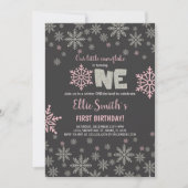 スノーフレーク1位の誕生日ガール 招待状 (正面)