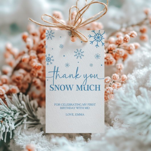スノーフレーク1歳の誕生日の冬ありがとう ギフトタグ