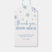 スノーフレーク1歳の誕生日の冬ありがとう ギフトタグ (正面)