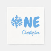 スノーフレーク1歳の誕生日 スタンダードカクテルナプキン (正面)