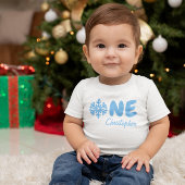 スノーフレーク1歳の誕生日 ベビーTシャツ