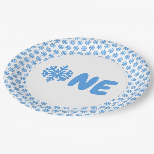 スノーフレーク1歳の誕生日 ペーパープレート (アングル)