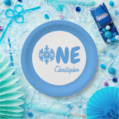 スノーフレーク1歳の誕生日 ペーパープレート (パーティー)