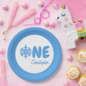 スノーフレーク1歳の誕生日 ペーパープレート (パーティー)