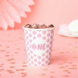 スノーフレーク1歳の誕生日 紙コップ