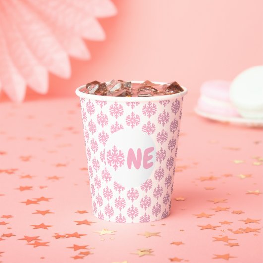 スノーフレーク1歳の誕生日 紙コップ (インサイチュ)