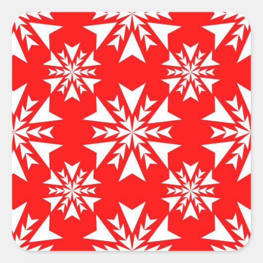 スノーフレーク13赤 スクエアシール (正面)