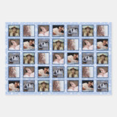 スノーフレーク15カスタムファミリーフォトコラージュ3色 ラッピングペーパーシート (正面3)