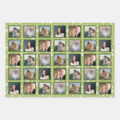 スノーフレーク15カスタムファミリーフォトコラージュ3色 ラッピングペーパーシート (正面2)