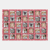 スノーフレーク15カスタムファミリーフォトコラージュ3色 ラッピングペーパーシート (正面)