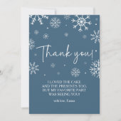 スノーフレーク1stバースデーウィンターサンキューカード 招待状 (正面)