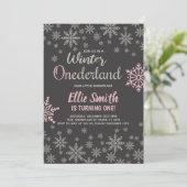 スノーフレーク1st誕生日パーティーfor Girls 招待状 (スタンド正面)