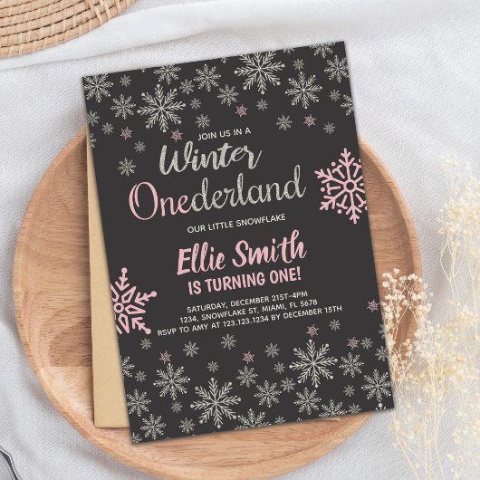 スノーフレーク1st誕生日パーティーfor Girls 招待状