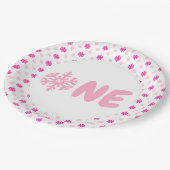 スノーフレーク1st誕生日紙プレート ペーパープレート (アングル)