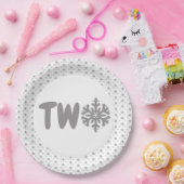 スノーフレーク2回目の誕生日 ペーパープレート (パーティー)