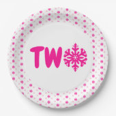 スノーフレーク2nd誕生日紙プレート ペーパープレート (正面)