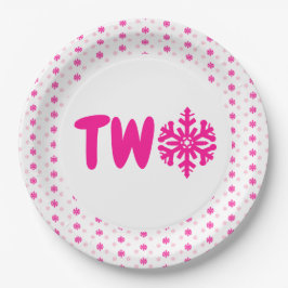 スノーフレーク2nd誕生日紙プレート ペーパープレート