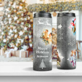 スノーフレーク4写真テンプレートパステルグレークリスマス タンブラー