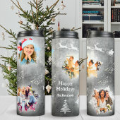 スノーフレーク4写真テンプレートパステルグレークリスマス タンブラー