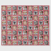 スノーフレーク5カスタムファミリーフォトコラージュレッド簡単 ラッピングペーパー (フラット)