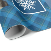 スノーフレーク&お気に入り。写真。ブルー. ラッピングペーパー (ロールコーナー)