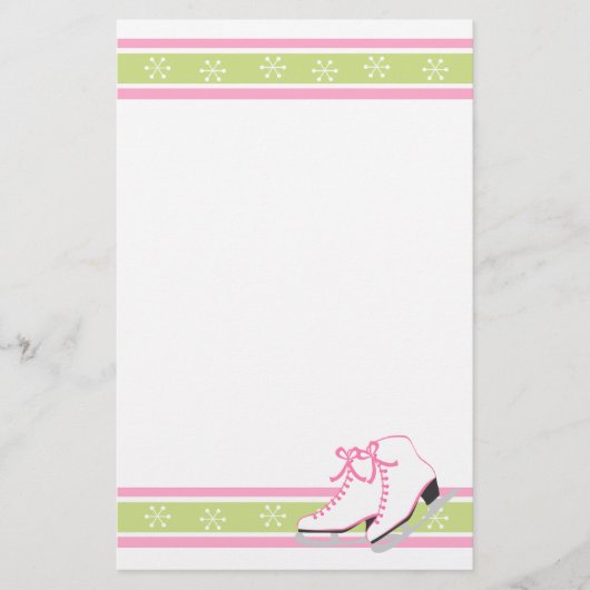 スノーフレーク・アイススケート 便箋 (正面)