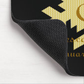 「スノーフレーク・イン・金ゴールド&ホワイト・プレイド」 - Monogram (1) マウスパッド (コーナー)