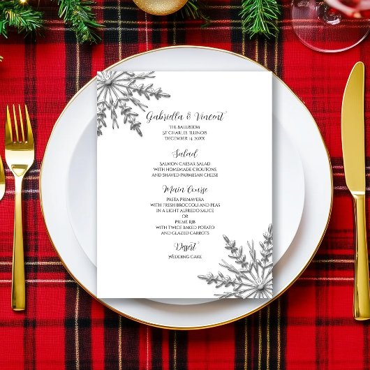 スノーフレーク・ウィンターウェディングメニュー