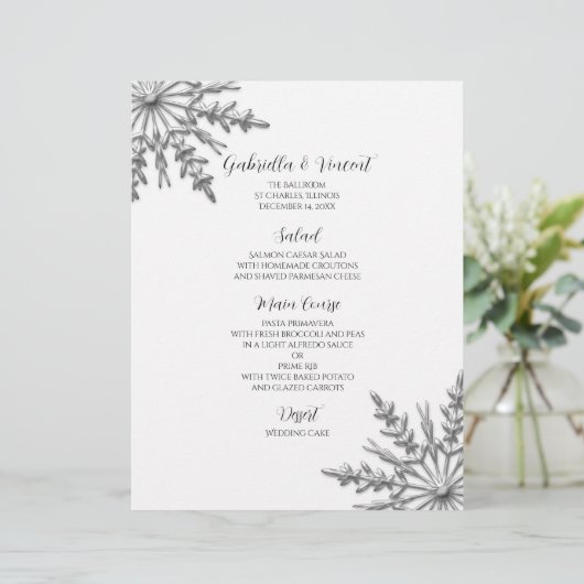 スノーフレーク・ウィンターウェディングメニュー (スタンド正面)