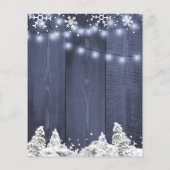 スノーフレーク・ウィンターワンダーランド結婚式招待状 (裏面)